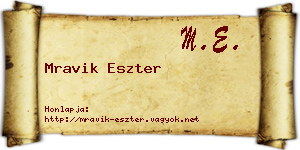 Mravik Eszter névjegykártya